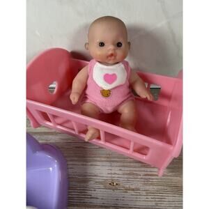 Berenguer Lots to Love With Crib & Seat Outfit Miniature 5” Baby Doll